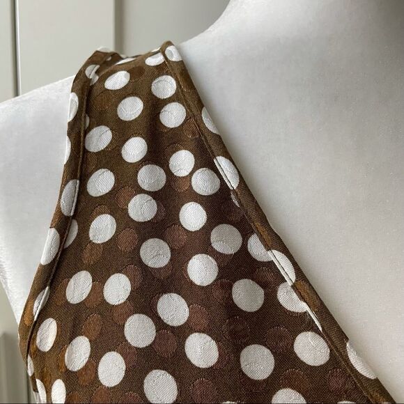 NWOT J Crew V-Neck Peplum Top in jacquard dot - 4 Pecan Ivory - Picture 9 of 9